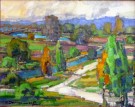 "Along The Canal" by Karl Dempwolf - Oil